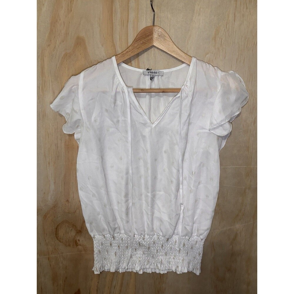 Reese Chiffon Type White Blouse Women’s Size Small